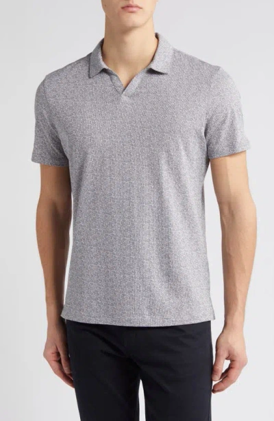 Robert Barakett Foyer Floral Cotton Johnny Collar Polo In Grey