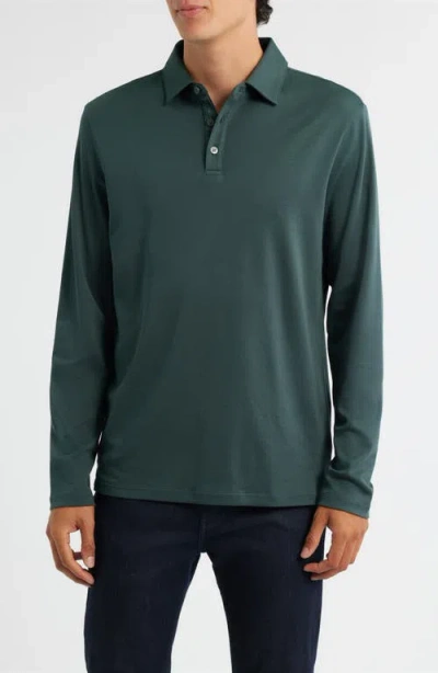 Robert Barakett Georgia Long Sleeve Pima Cotton Polo In Green