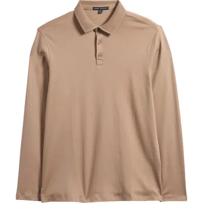 Robert Barakett Georgia Long Sleeve Polo In Cafe