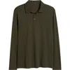 Robert Barakett Georgia Long Sleeve Polo In Olive