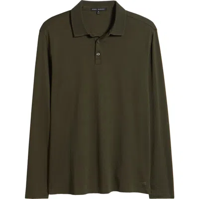 Robert Barakett Georgia Long Sleeve Polo In Olive