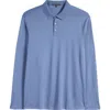 Robert Barakett Georgia Long Sleeve Polo In Vintage Blue