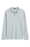 Robert Barakett Georgia Long Sleeve Zip Polo In Blue