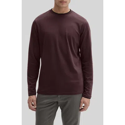 Robert Barakett Georgia Pima Cotton Long Sleeve T-shirt In Burgundy