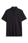 Robert Barakett Georgia Solid Pima Cotton Polo In Black