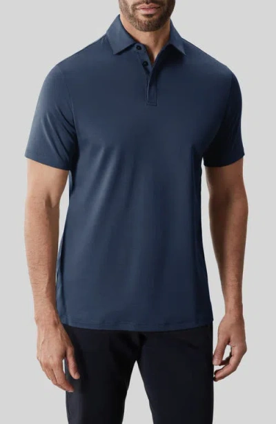 Robert Barakett Georgia Solid Pima Cotton Polo In Blue