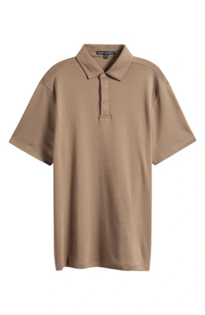 Robert Barakett Georgia Solid Pima Cotton Polo In Brown