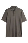 Robert Barakett Georgia Solid Pima Cotton Polo In Brown