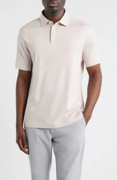 Robert Barakett Georgia Solid Pima Cotton Polo In Neutral