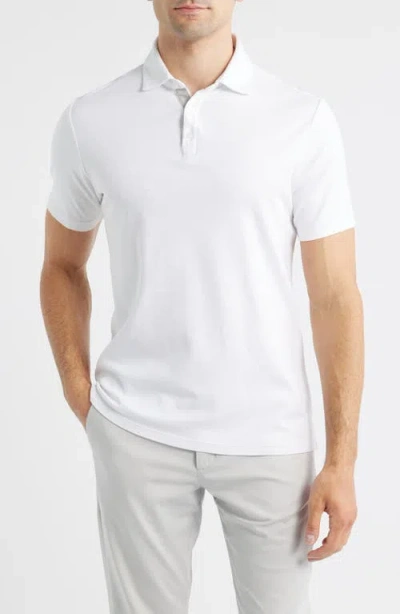 Robert Barakett Georgia Solid Pima Cotton Polo In White