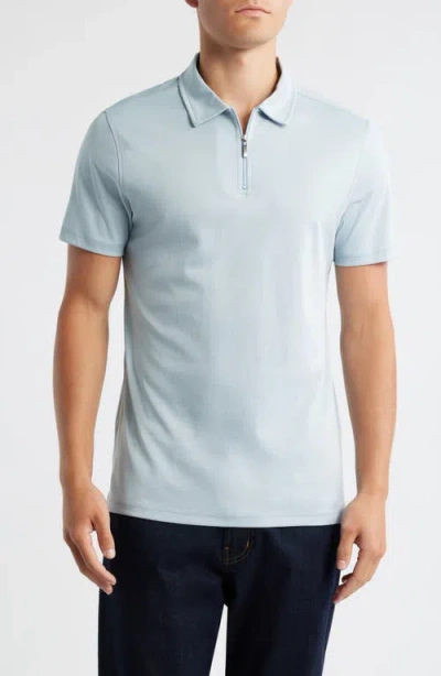 Robert Barakett Georgia Zip Polo In Blue