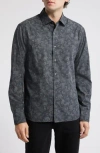 Robert Barakett Gideon Floral Button-up Shirt In Dark Grey