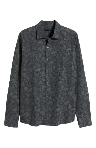 Robert Barakett Gideon Floral Button-up Shirt In Dark Grey