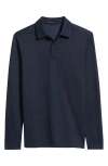 Robert Barakett Glendale Long Sleeve Cotton Blend Polo In Blue