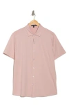Robert Barakett Glensea Short Sleeve Button-up Knit Shirt In Pink