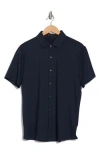 Robert Barakett Glensea Short Sleeve Button-up Knit Shirt In Blue