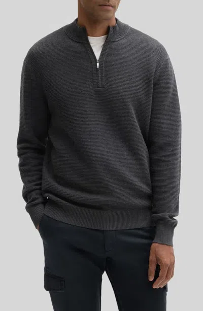 Robert Barakett Gonzalo Quarter Zip Cotton Sweater In Black