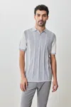 Robert Barakett Grady Sweater Polo In Grey