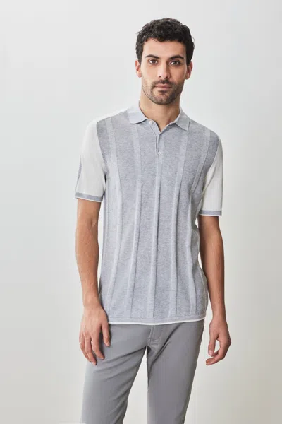 Robert Barakett Grady Sweater Polo In Grey