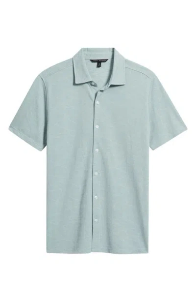 Robert Barakett Graham Short Sleeve Sleeve Knit Button-up Shirt In Blue