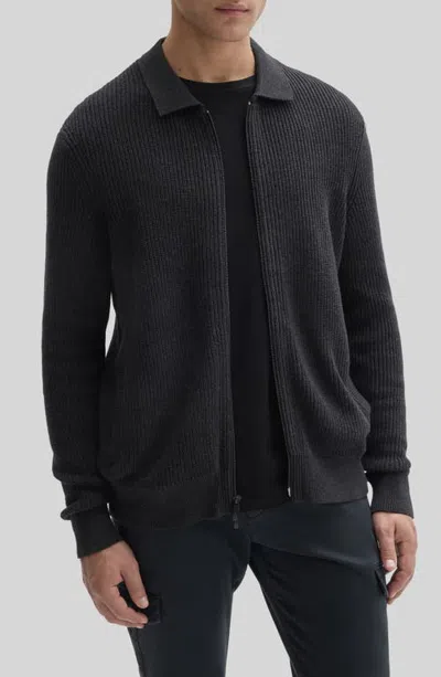 Robert Barakett Gregorio Full Zip Cardigan Sweater In Black