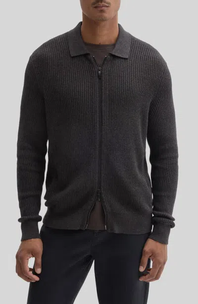 Robert Barakett Gregorio Full Zip Cardigan Sweater In Black