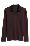 Robert Barakett Hereford Long Sleeve Polo In Red