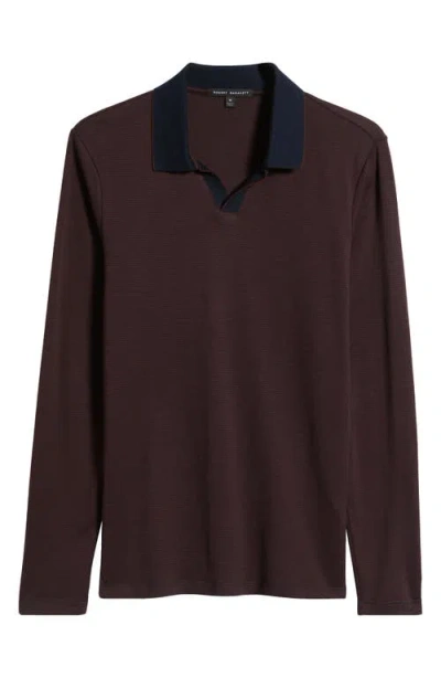 Robert Barakett Hereford Long Sleeve Polo In Red