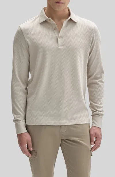 Robert Barakett Hernando Long Sleeve Cotton Polo In Neutral