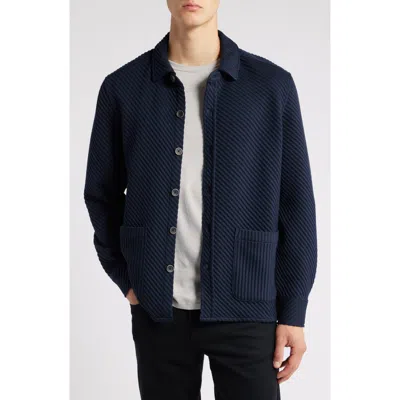 Robert Barakett Hoffburg Jacquard Overshirt In Navy