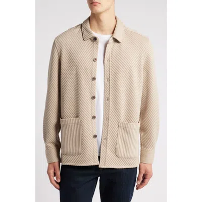Robert Barakett Hoffburg Jacquard Overshirt In Tan