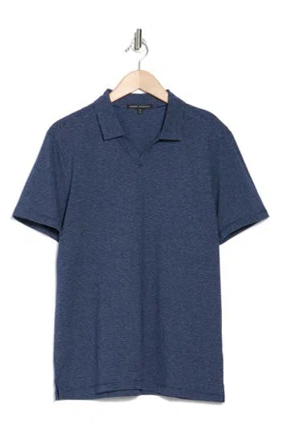 Robert Barakett Holder Space Dye Cotton Jacquard Polo In Navy