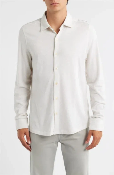 Robert Barakett Hornby Long Sleeve Knit Button-up Shirt In White