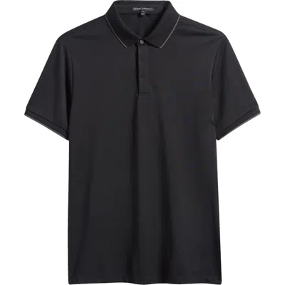 Robert Barakett Hunter Tipped Solid Polo In Black