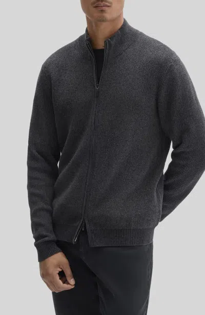 Robert Barakett Idris Full Zip Mock Neck Sweater In Black