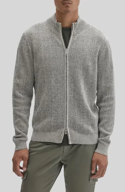 Robert Barakett Idris Full Zip Mock Neck Sweater In Gray