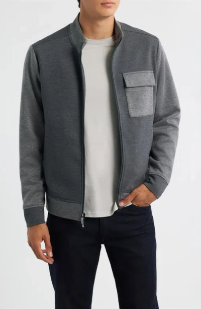Robert Barakett Isaak Colorblock Knit Jacket In Gray