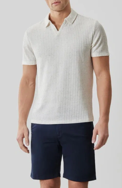 Robert Barakett Isadore Rib Johnny Collar Polo In Gray