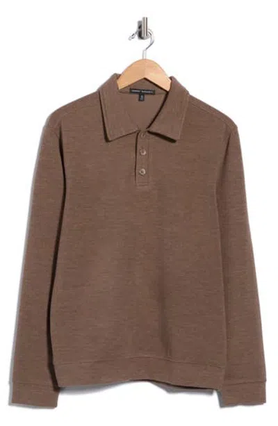 Robert Barakett Ivar Long Sleeve Polo In Brown