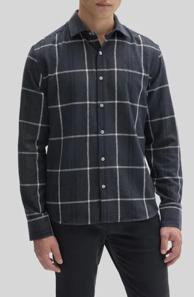 Robert Barakett Jakin Windowpane Button Front Shirt In Blue