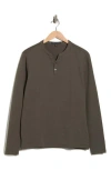 Robert Barakett Jeffrey Y-neck Henley Top In Gray