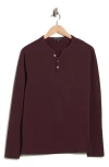 Robert Barakett Jeffrey Y-neck Henley Top In Burgundy