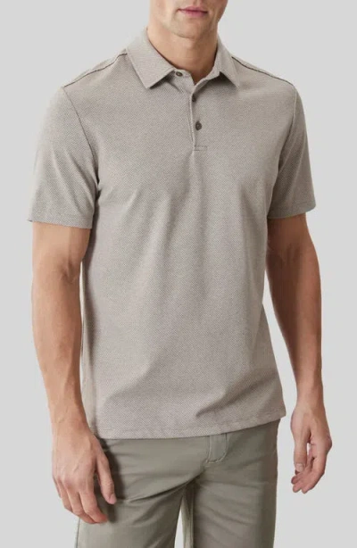 Robert Barakett Keyes Jacquard Knit Polo In Gray