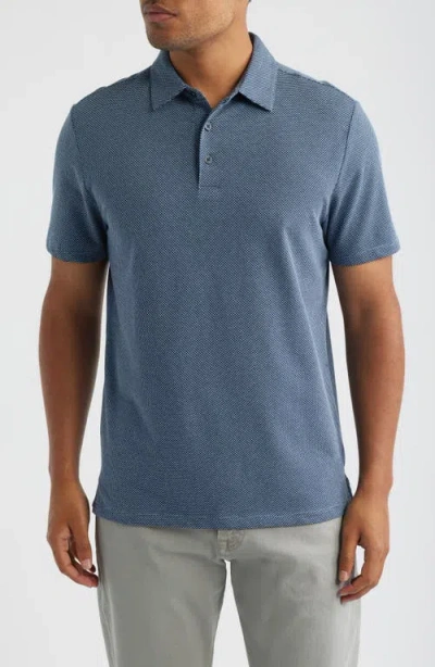 Robert Barakett Keyes Jacquard Knit Polo In Blue
