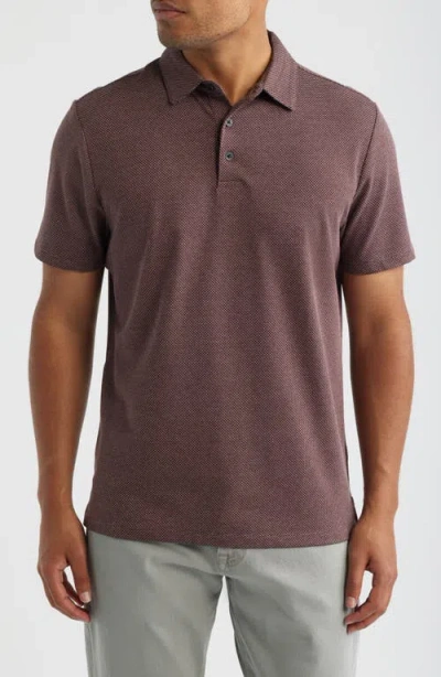 Robert Barakett Keyes Jacquard Knit Polo In Brown