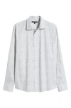 Robert Barakett Kriener Floral Button-up Shirt In Light Grey