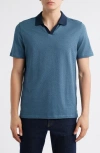 Robert Barakett Lake City Johnny Collar Polo In Blue