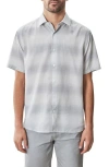Robert Barakett Lasalle Short Sleeve Woven Button-up Shirt In Gray