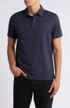 Robert Barakett Lomond Cotton Blend Jacquard Polo In Navy