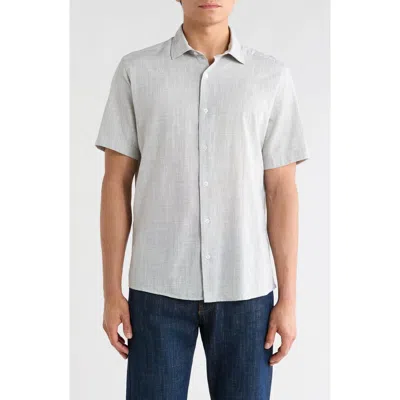 Robert Barakett Lorenzo Short Sleeve Cotton Button-up Shirt In White